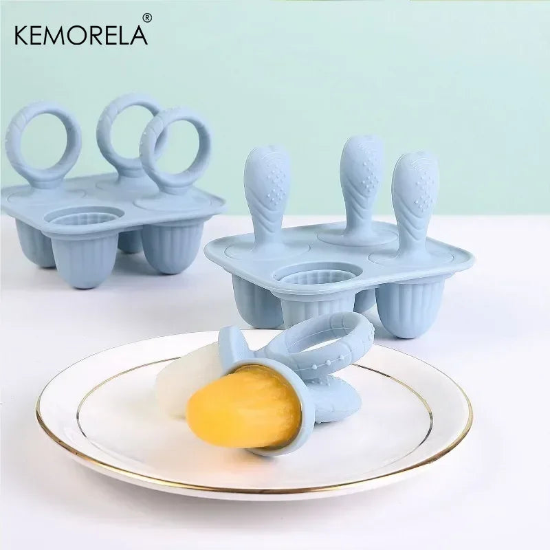 4-Cavity Silicone Baby Popsicle Mold – DIY Ice Cream Stick Mold