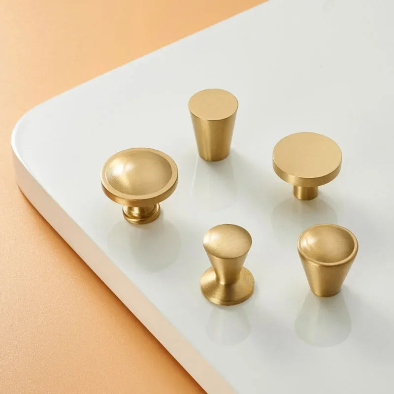Solid Brass Cabinet Knobs | Modern Gold Furniture Pulls