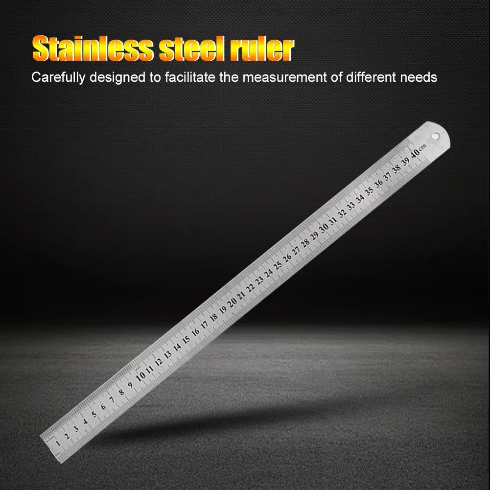 Stainless Steel Double-Sided Precision Straight Ruler – Metric