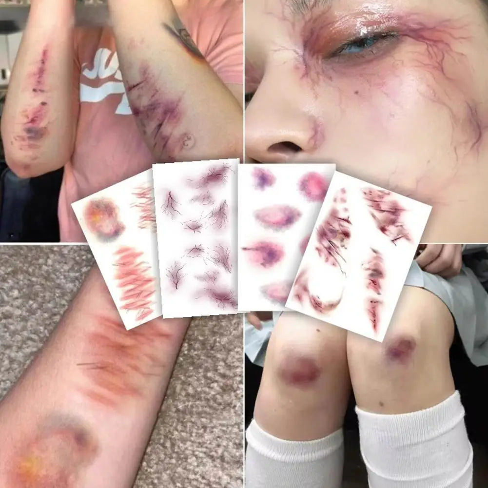 Halloween Fake Wound Scar Tattoo Stickers – DIY Party Makeup