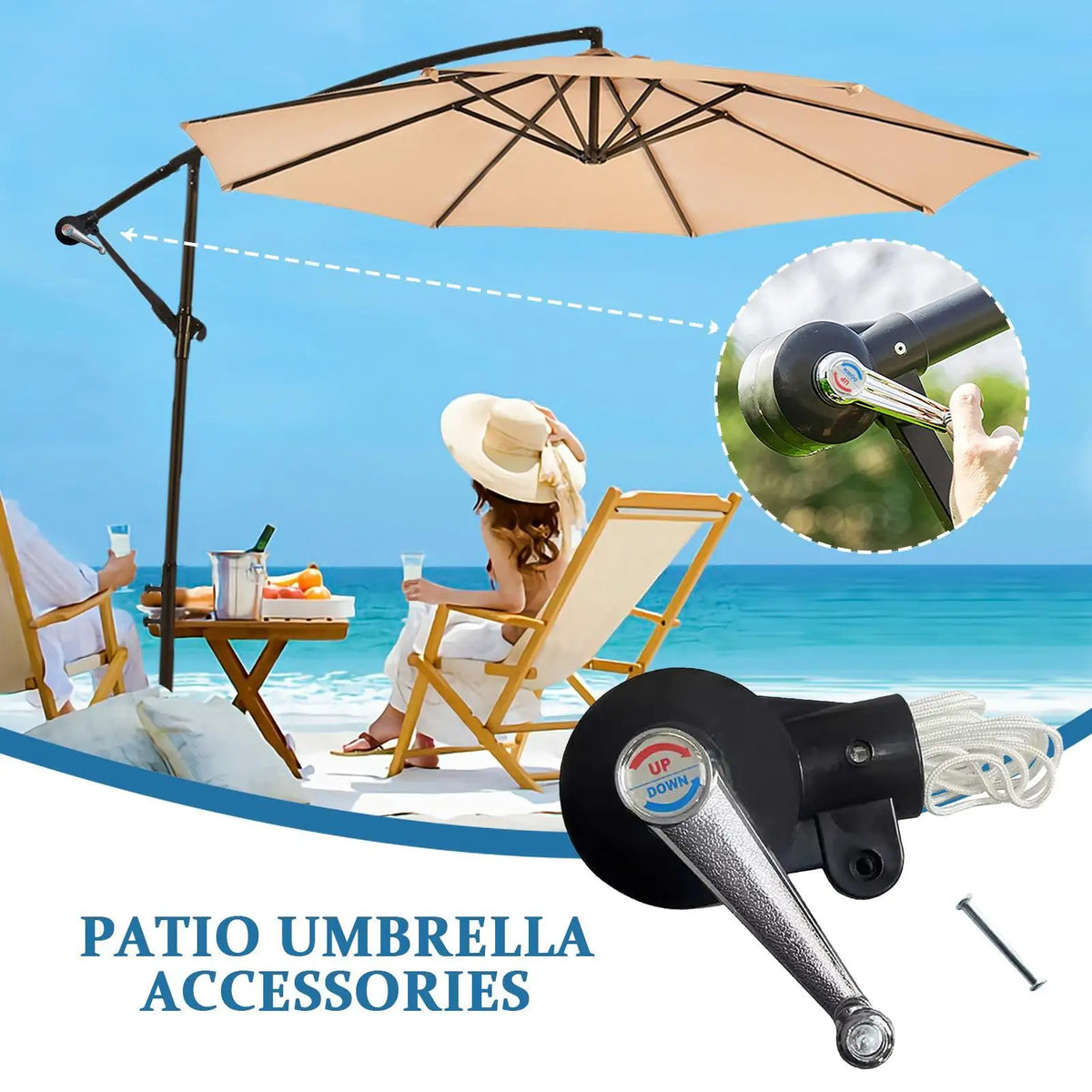 Patio Umbrella Crank Handle Replacement | Anti-Slip Parasol Part