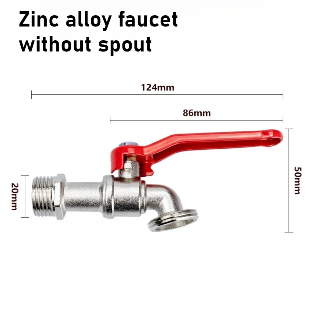 Zinc Alloy 1/2" Garden Faucet with Handle & Washing Machine Nozzle