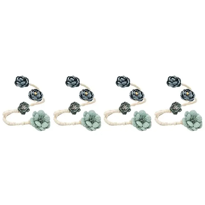 A36T-Flower Curtain Tie Buckle Versatile Living Room Punch-free Rope