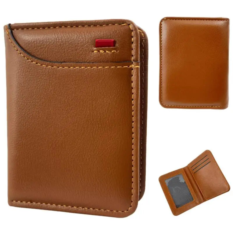 Men's Slim Bifold PU Leather Wallet – Card & Cash Holder