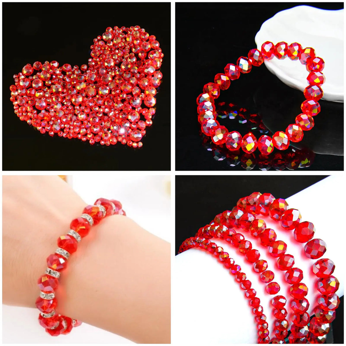 4 6 8 Crystal Glass Beads Jewelry Making Bracelets Necklace Pendants