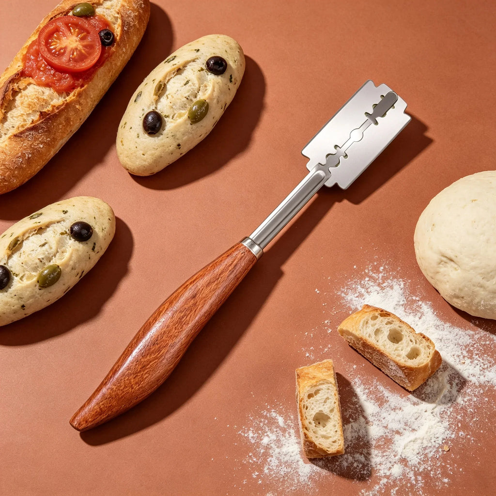 Bread Scoring Knife – Wooden Handle Bread Lame & Dough Tool