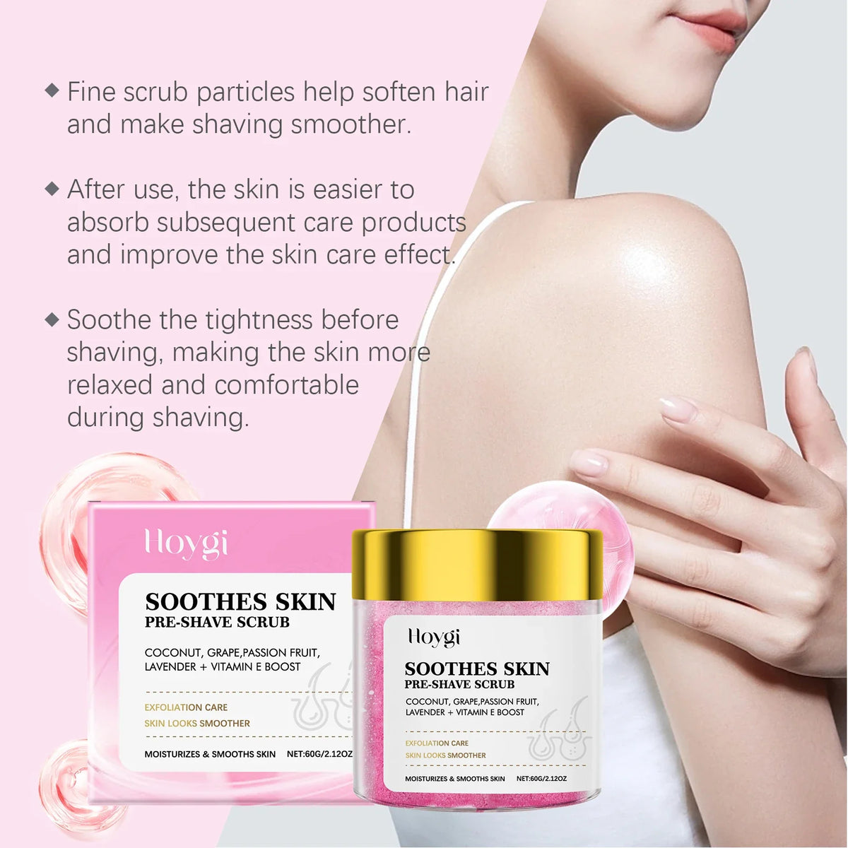 Hoygi Pre Shave Exfoliating Scrub – Smooth & Moisturize