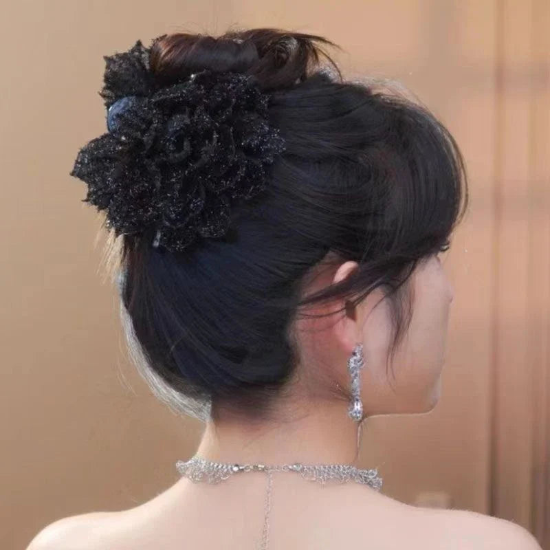 Mesh Flower Hair Claw Clip – Women's Shark Ponytail Clip