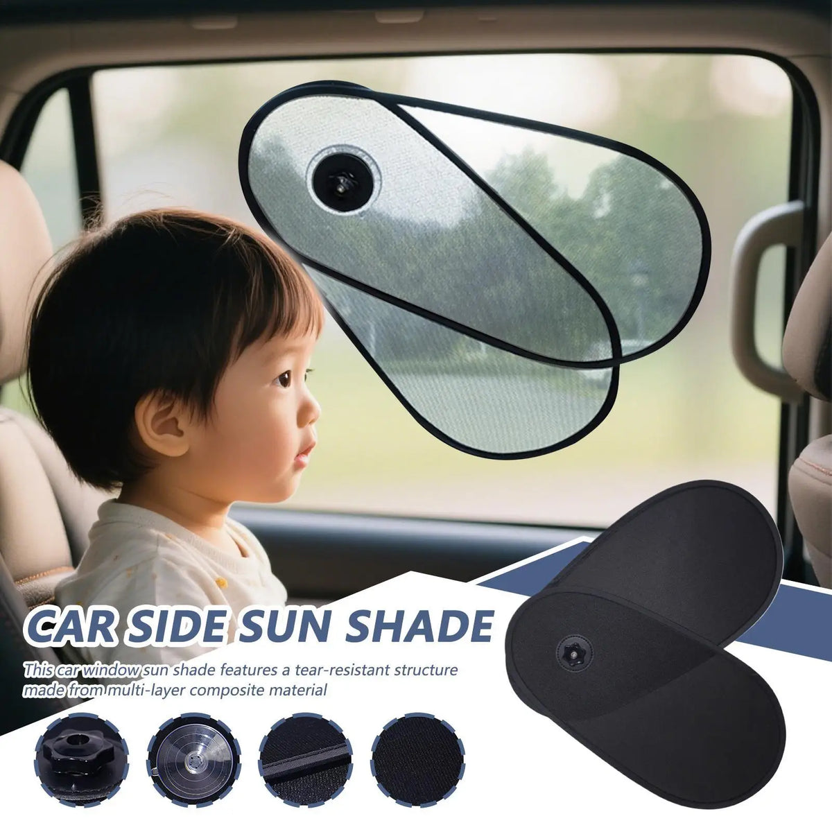 Universal Car Side Window Sunshade – UV-Blocking Visor