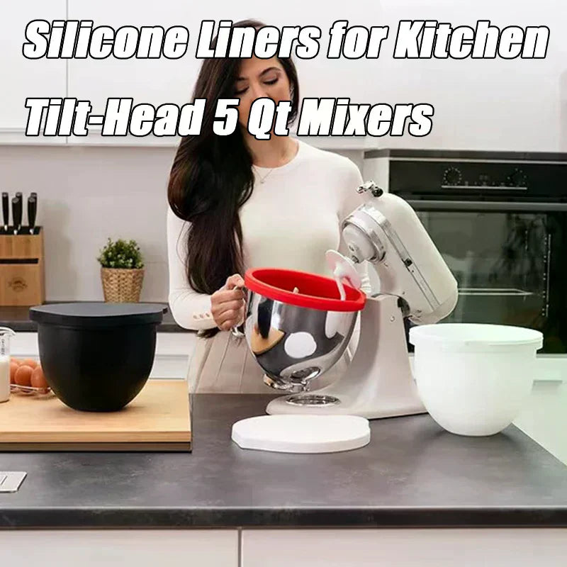 Silicone Stand Mixer Bowl Liners Kitchen Tilt-head 5 Qt Mixers