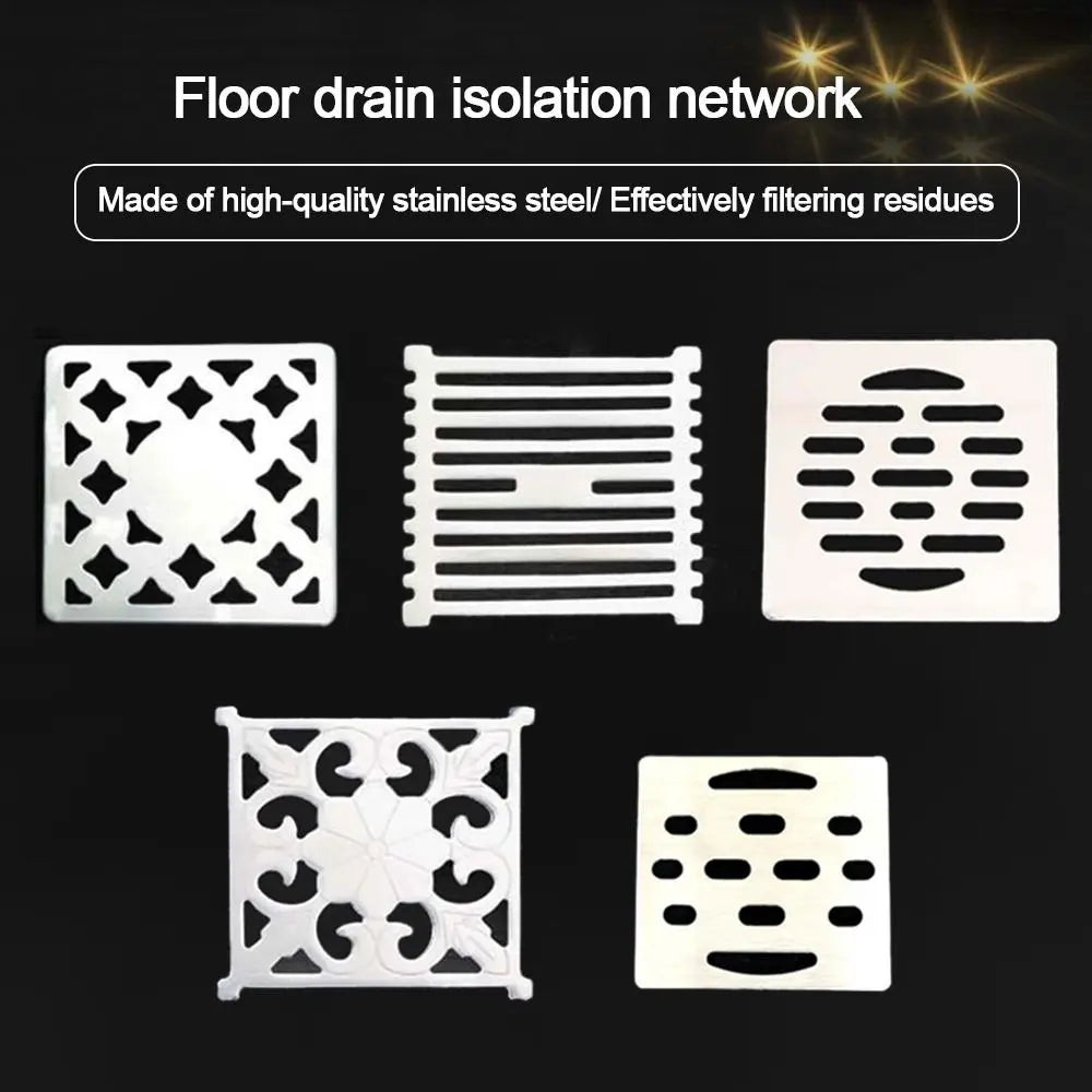 Square Floor Drain Cover Stainless Steel Convenient Shower Hole