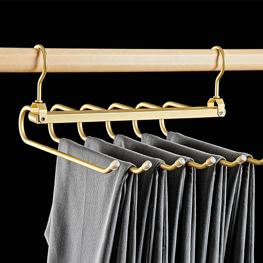 6-in-1 Aluminum Alloy Pants Hanger | Space-Saving Organizer