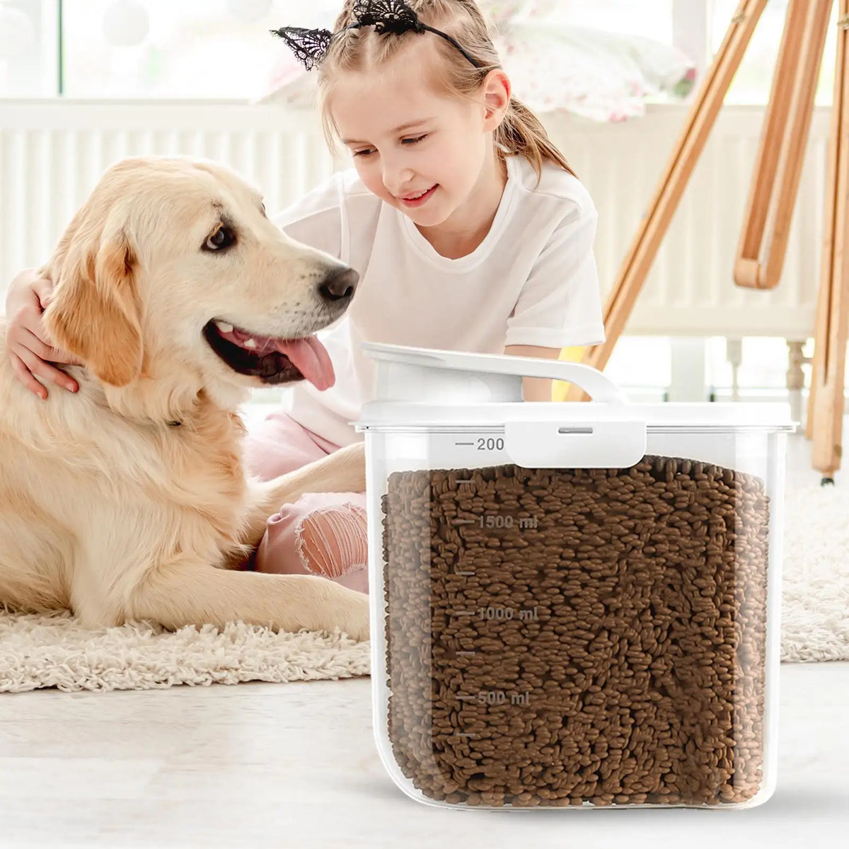 2L Airtight Pet Food Storage Container with Lid | Dog & Cat