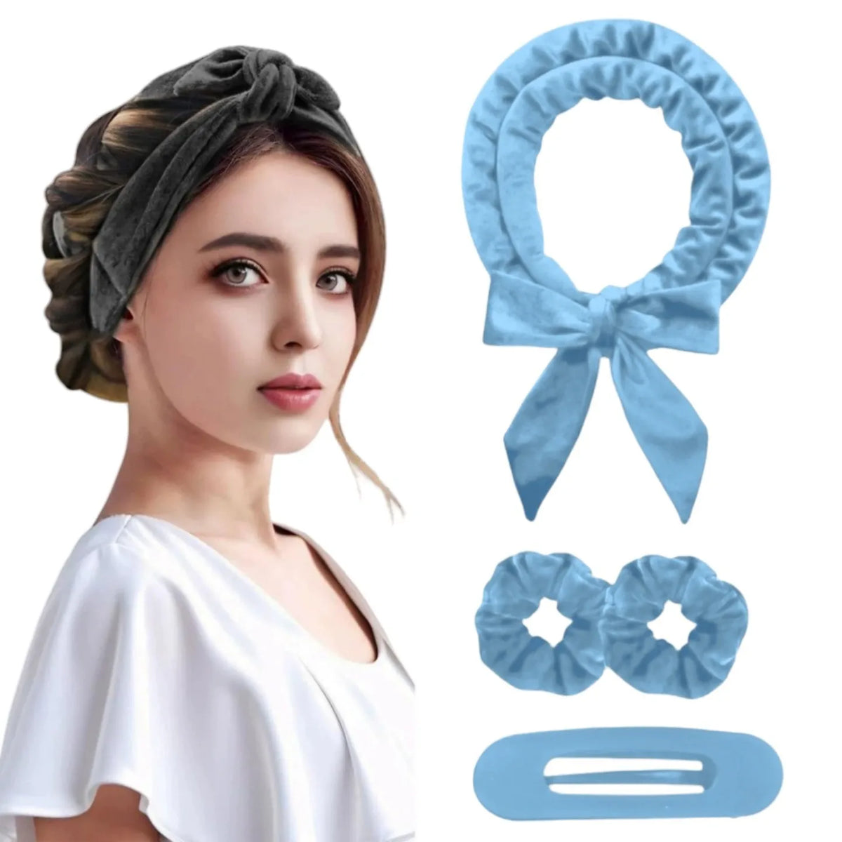 No Heat Hair Rollers Heatless Curling Rod Headband Soft Curler Satin