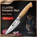 XINZUO 4-Inch Paring Knife – 10Cr15CoMoV Steel & Olive Wood