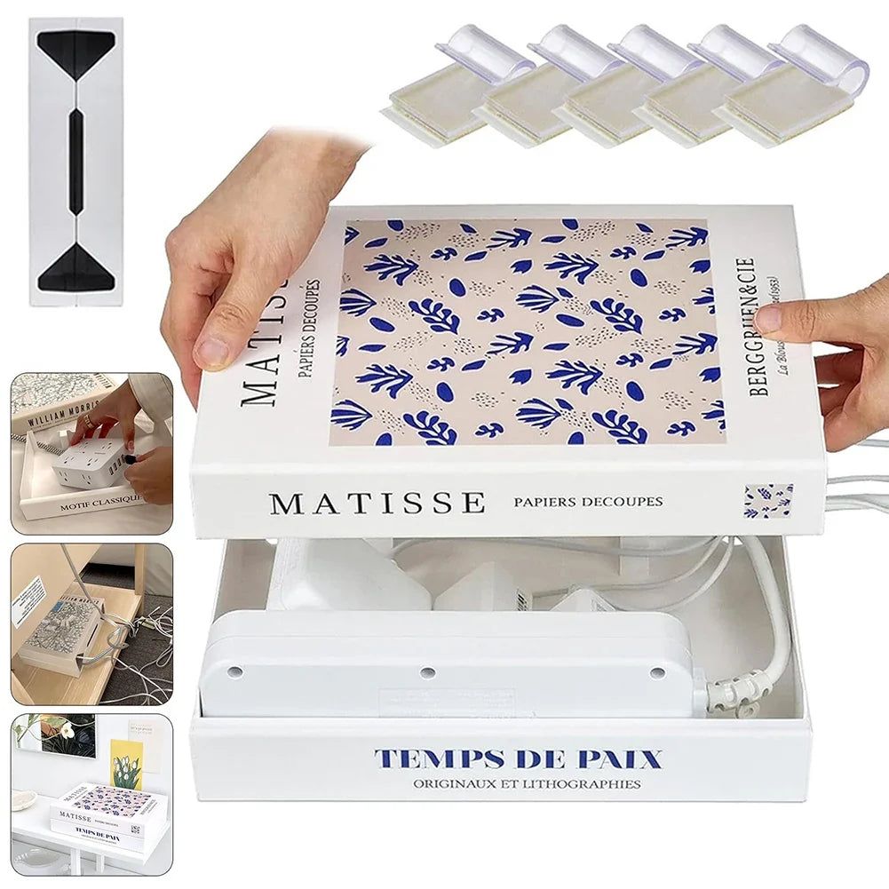 Book-Shaped Cord Organiser | Cable Management Box for Desk