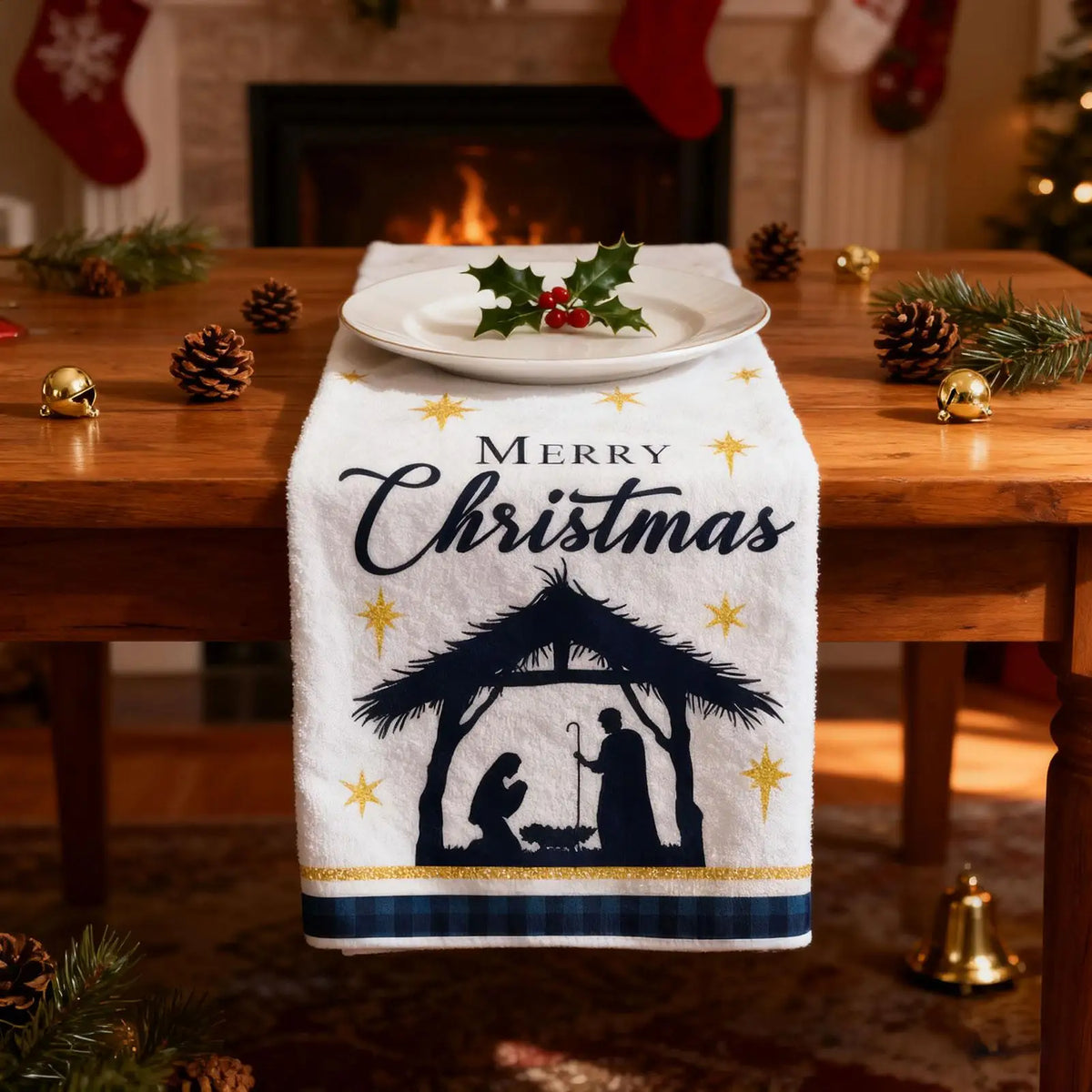 Nativity Christmas Hand Towel | Festive Holiday Home Décor
