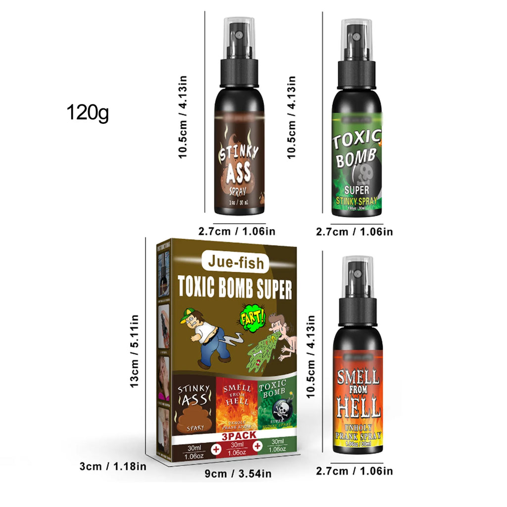 3-Pack Fart Spray Prank Set | Funny Gag Gift for Halloween