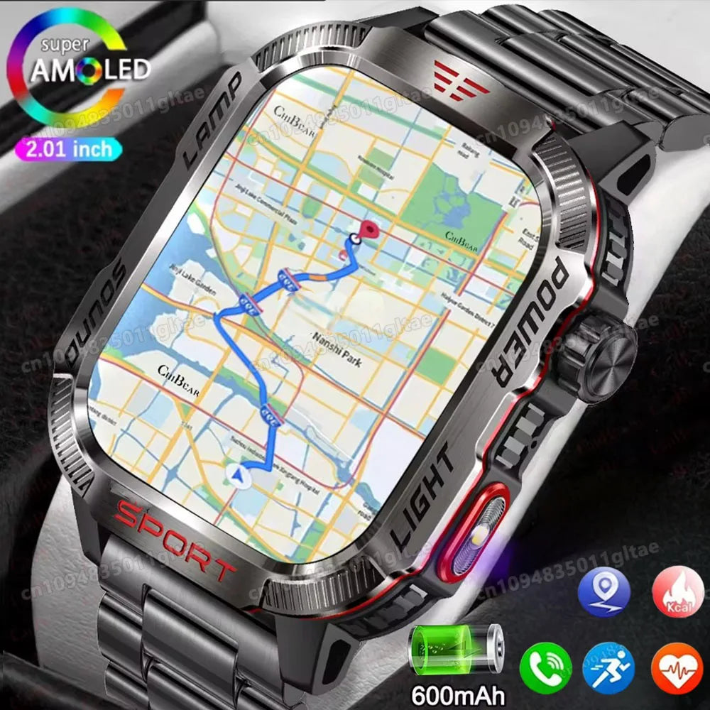 Ola Esporte 2.01" Smartwatch – Bluetooth Calls, Health & LED Flashlight