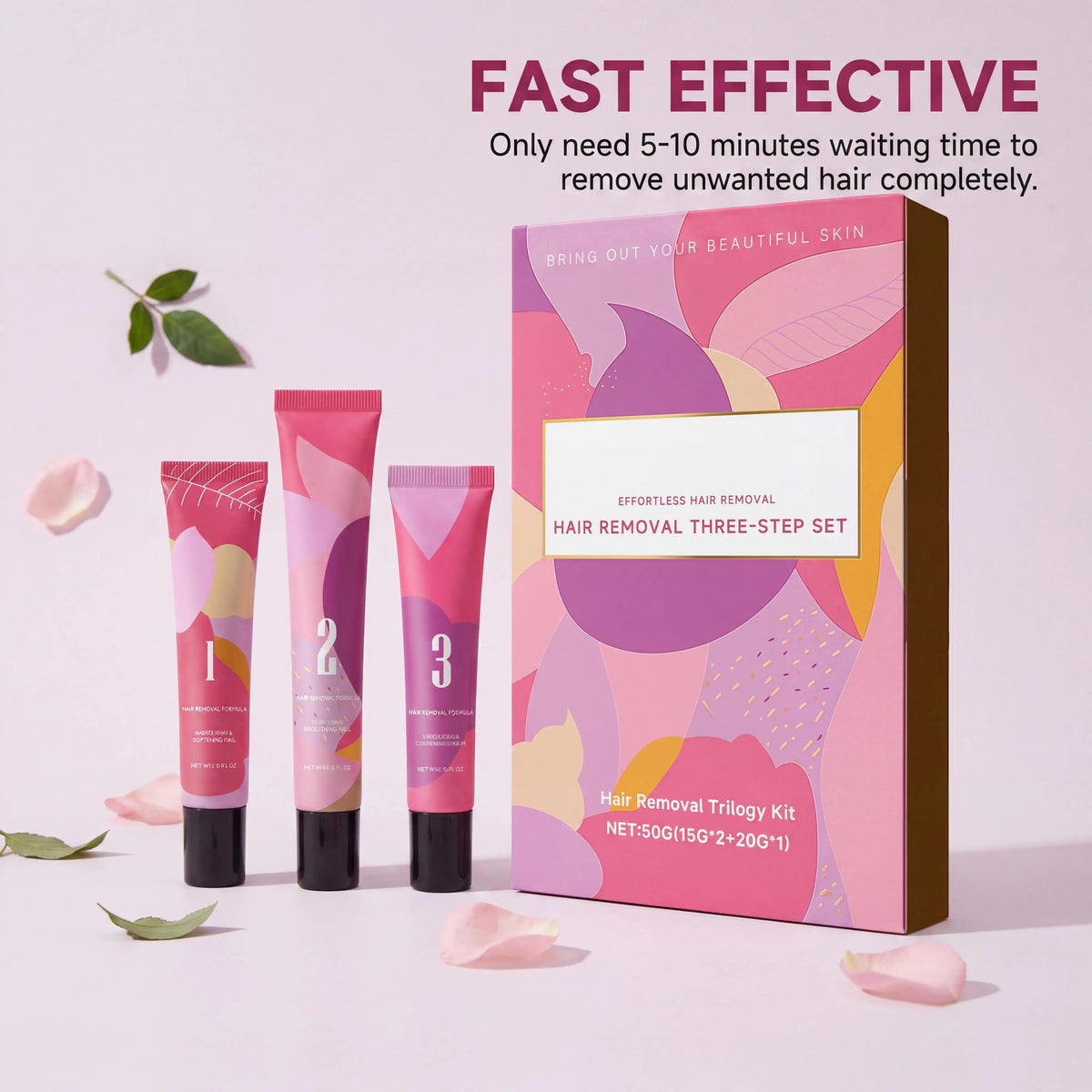Hair Removal Cream Kit – Gentle Depilatory for Face & Body