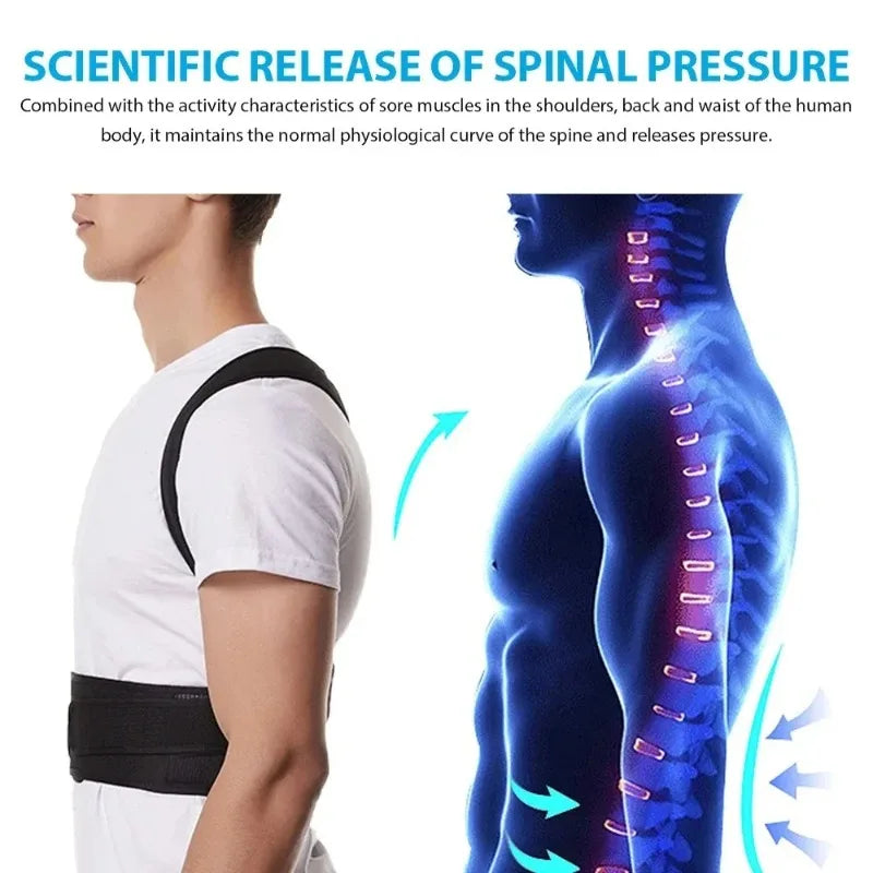 Posture Corrector Vest | Adjustable Back & Lumbar Support Brace