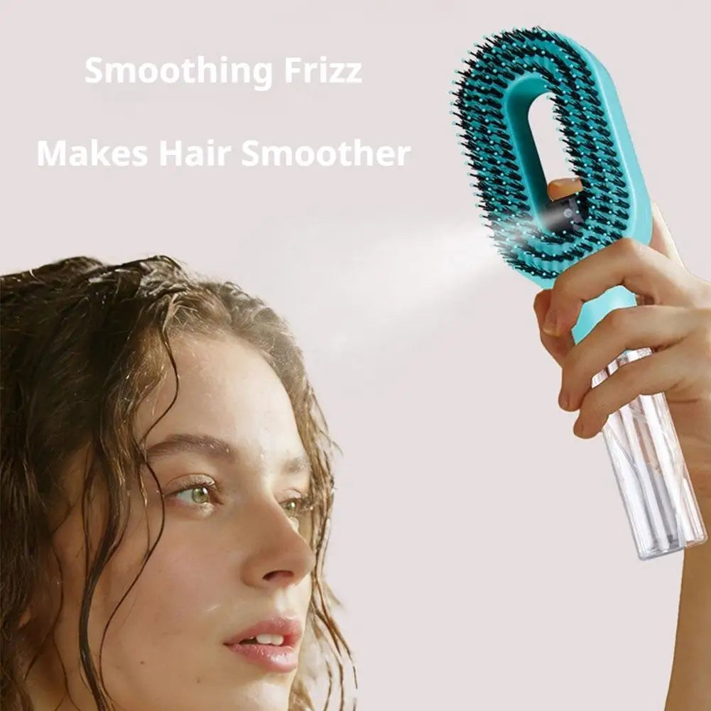 Portable Hair Styling Cleaning Spray Comb Hair-smoothing Frizz