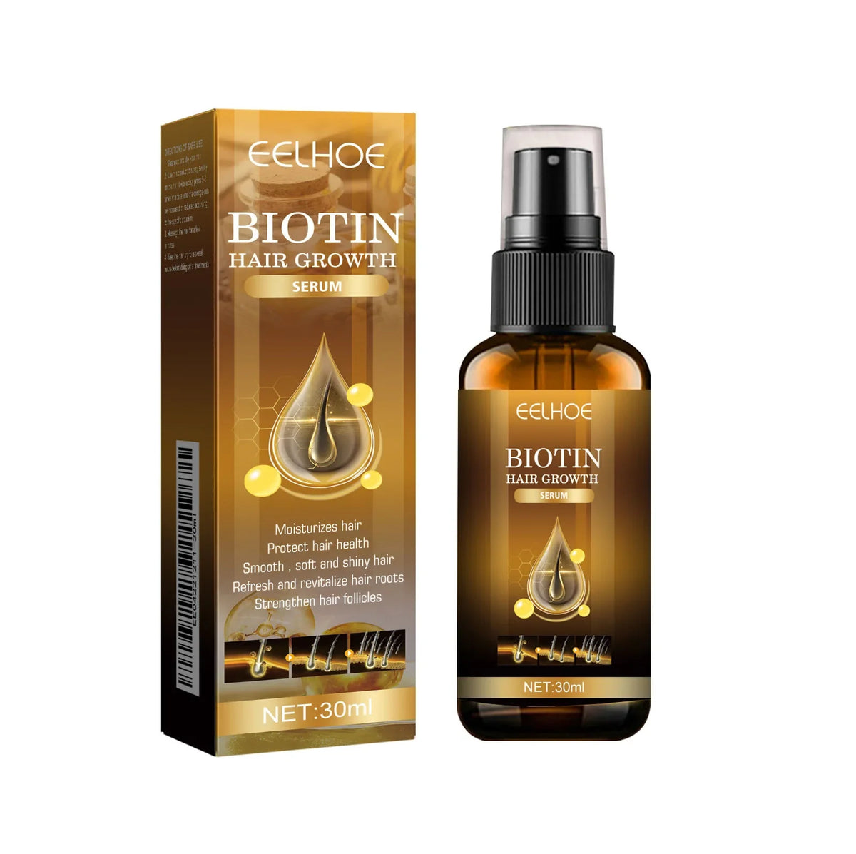 EELHOE Biotin Hair Growth Spray – Scalp Serum & Repair 30ml