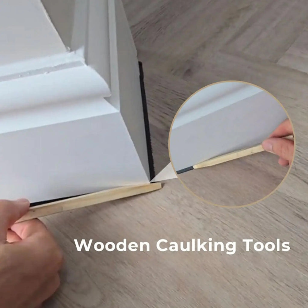 5-Piece Wooden Caulking Tool Set | Ergonomic Sealant Applicator