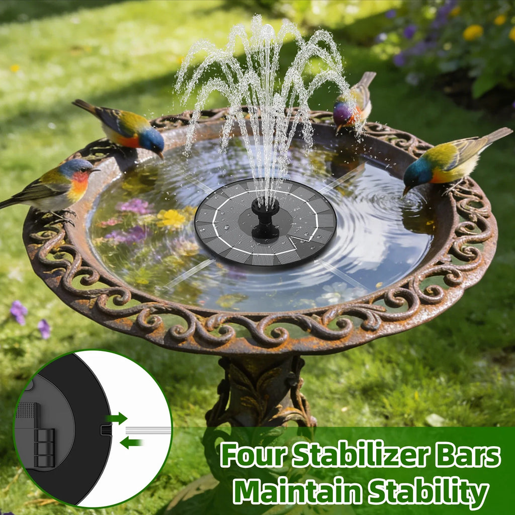 2.5W Solar Fountain with 6 Nozzles – Garden Pond & Pool