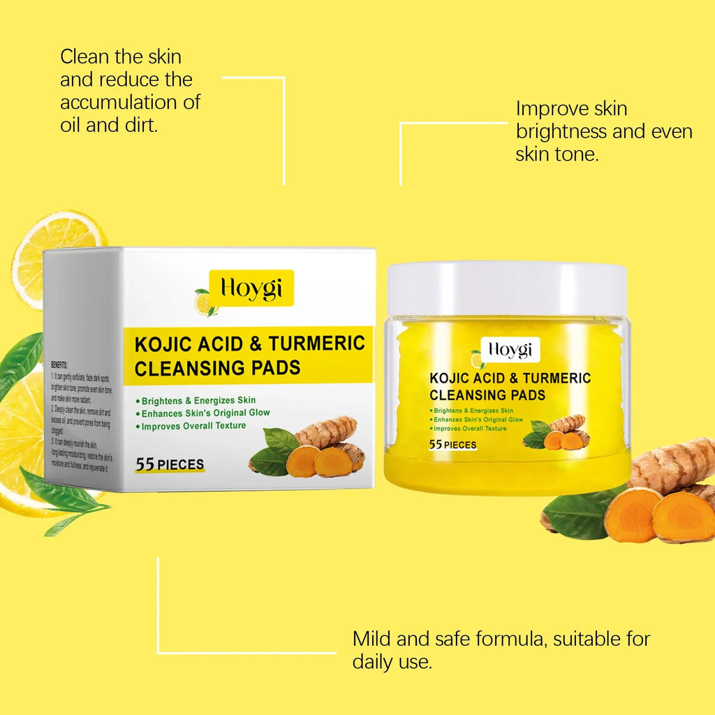 Turmeric Cleansing Pads Facial Exfoliating Makeup Removal Dead Skin