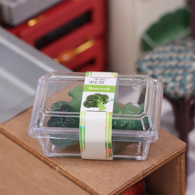 1:12 Dollhouse Mini Fruit & Vegetable Set with Clear Box