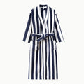 Women's Striped Velvet Bathrobe – Thick Flannel Lace-Up Robe