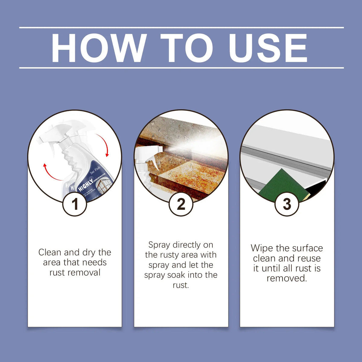 Jue-Fish Rust Remover Spray 120ml – Car Wheels & Metal Surfaces