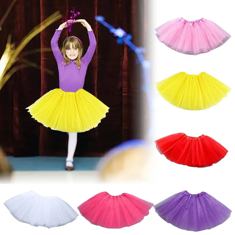 Girls' 3-Layer Tulle Tutu Skirt – Ballet & Party Ages 2–8