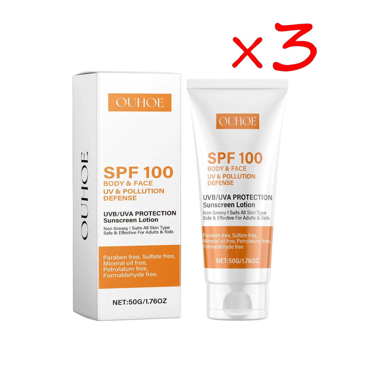 SPF 100 Hydrating Sunscreen Lotion | UVA UVB Protection 50g