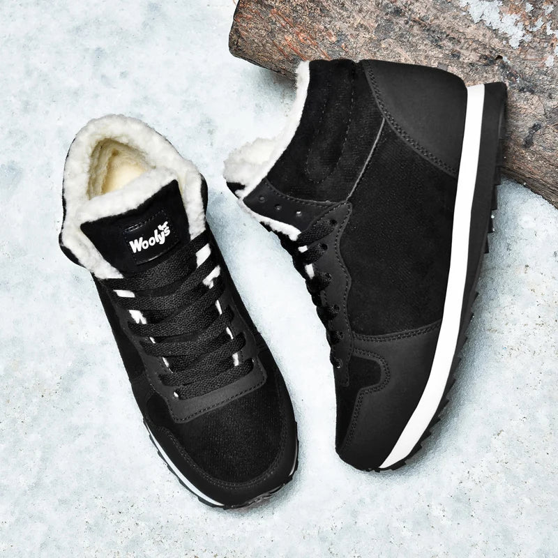 AZGB Men's Snow Boots – Non-Slip Winter Ankle Boots, Warm Plush