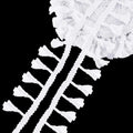 White Cotton Fringe Tassel Trim Ribbon 1-3/4" – 10.9 Yards