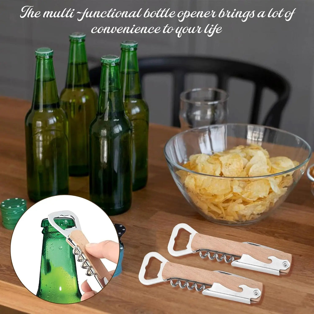 Wooden Wine Bottle Opener Groomsmen Wedding Party Gifts 1 Corkscrew