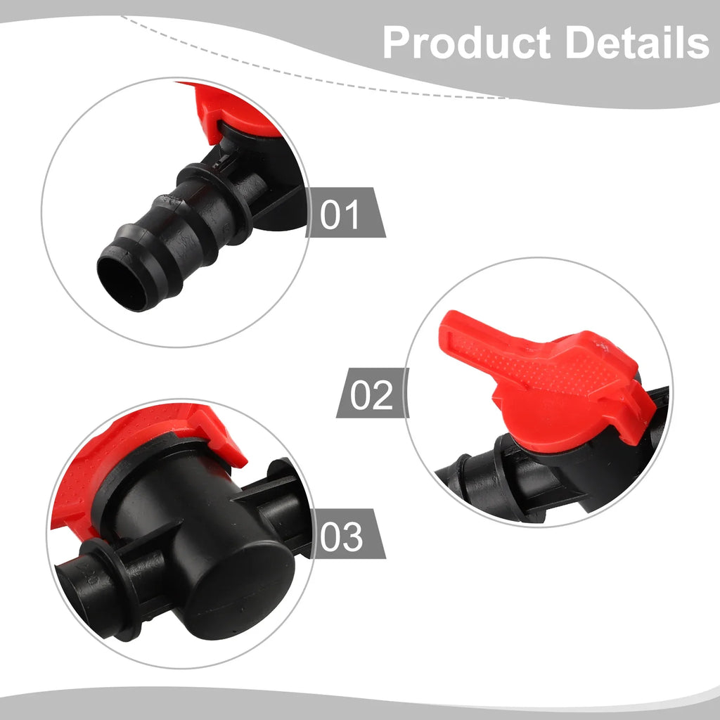 Shut-off Valve Ball Connector PE Pipe PN4 Drip Hose 16 20 Irrigation