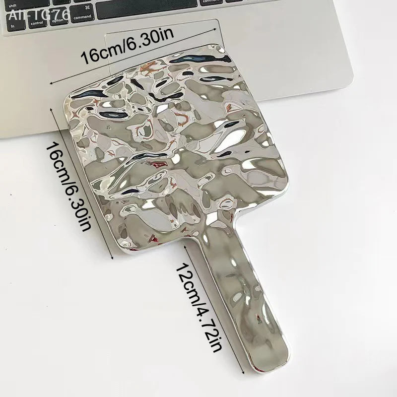 Electroplated Handheld Makeup Mirror – Round & Square S/M/L