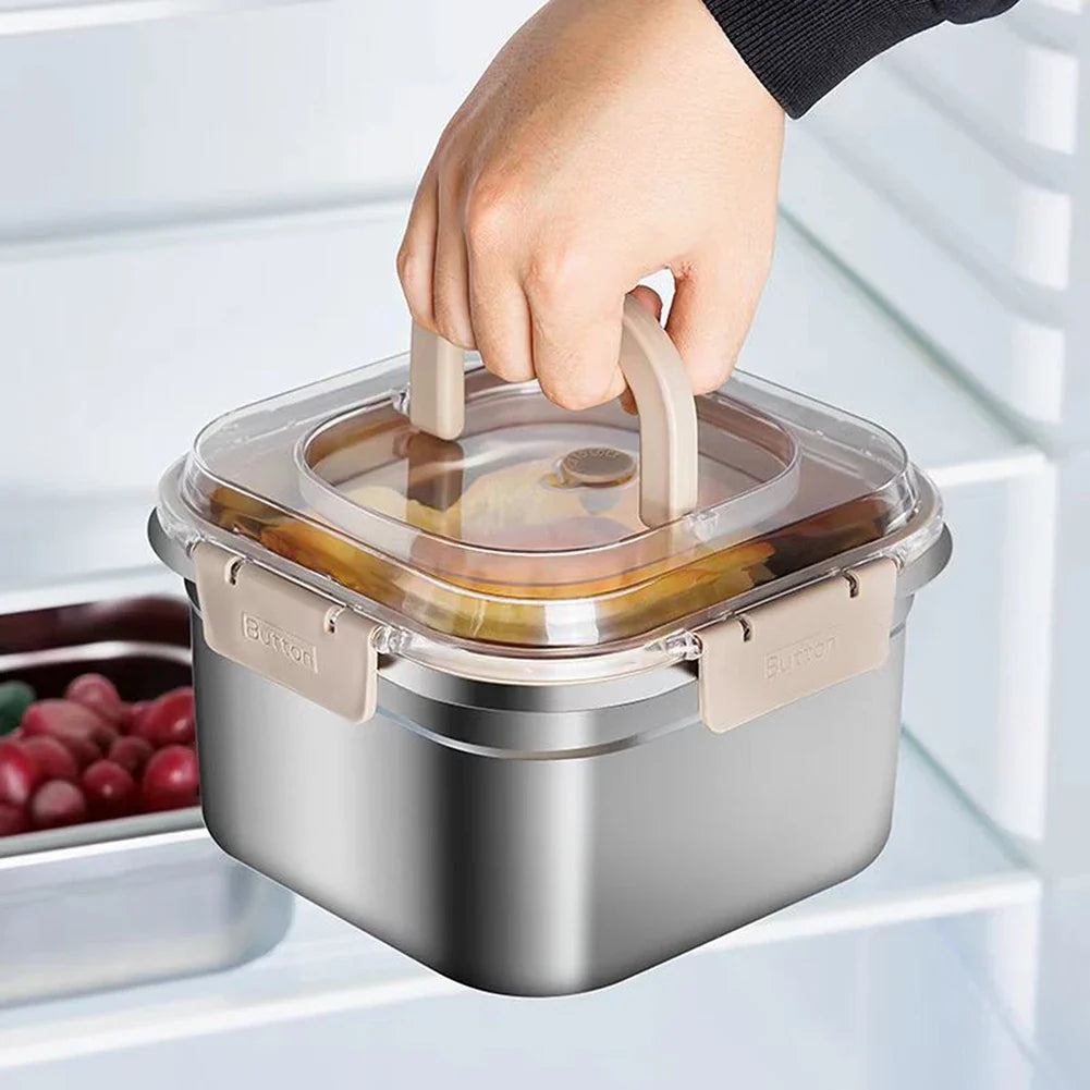 Stainless Steel Leakproof Food Storage Box with Handle