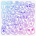 Boho Portrait Stencil 11.8" – Abstract Face Drawing Template