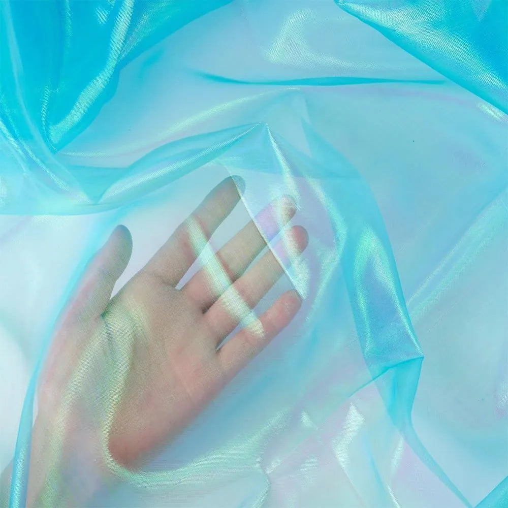 Iridescent Holographic Organza Fabric 1.6x3.3 Yds | Bridal Gauze
