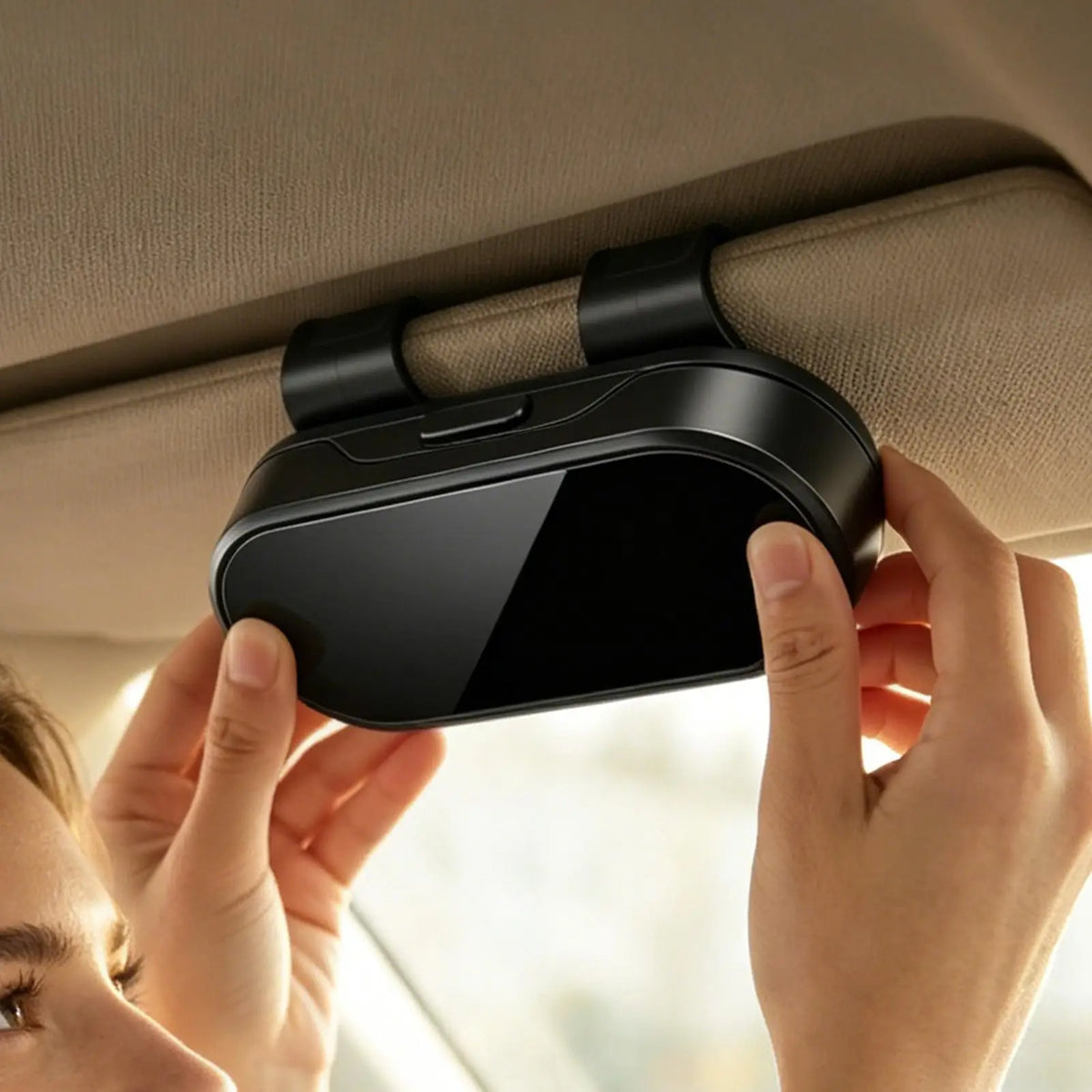 Car Visor Sunglasses Holder & Eyeglass Storage Case