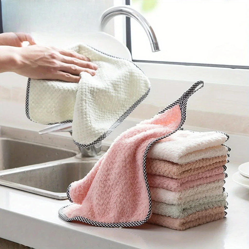 10-Pack Coral Velvet Dish Cloths – Soft, Absorbent & Reusable