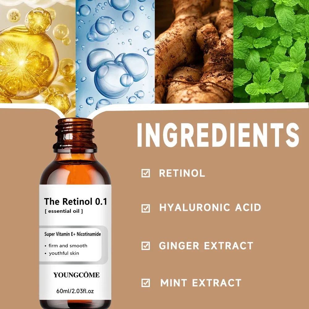 Retinol Face Serum – Vitamin E & Hyaluronic Acid | YOUNGCOME