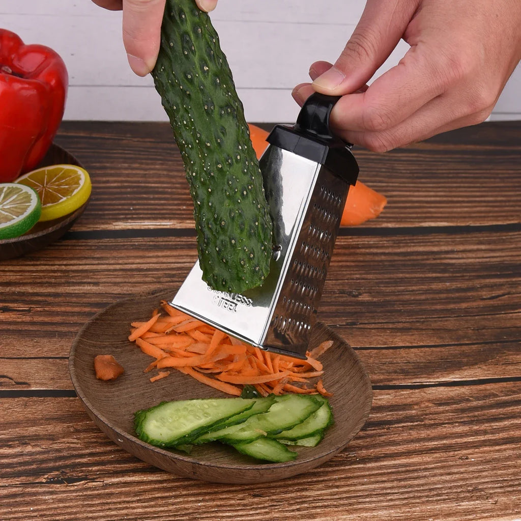 4-Sided Stainless Steel Box Grater for Cheese & Vegetables