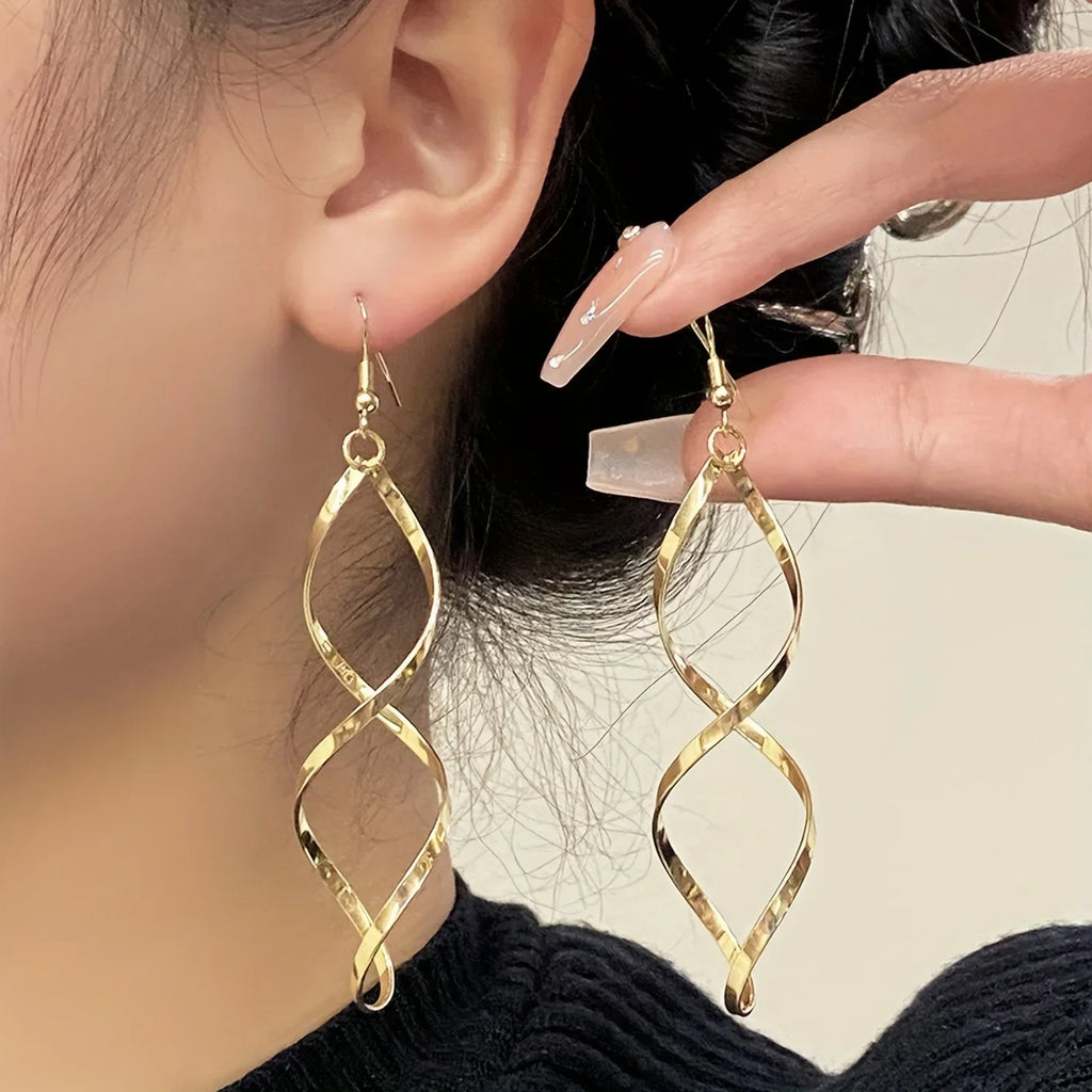 Women's Spiral Wave Drop Earrings | Stainless Steel Gift Pair