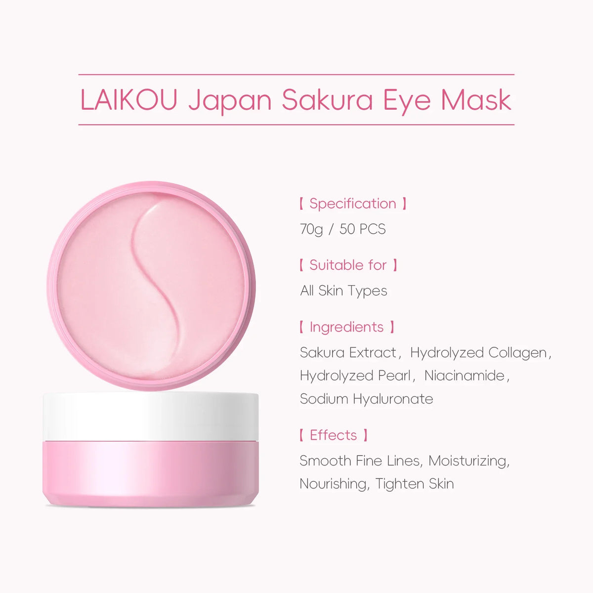 LAIKOU Sakura Snail Eye Mask – Dark Circles & Hydration Patch
