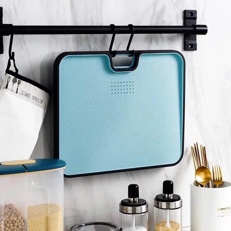 Wheat Straw Cutting Board with Garlic Grinder & Spillover Edge